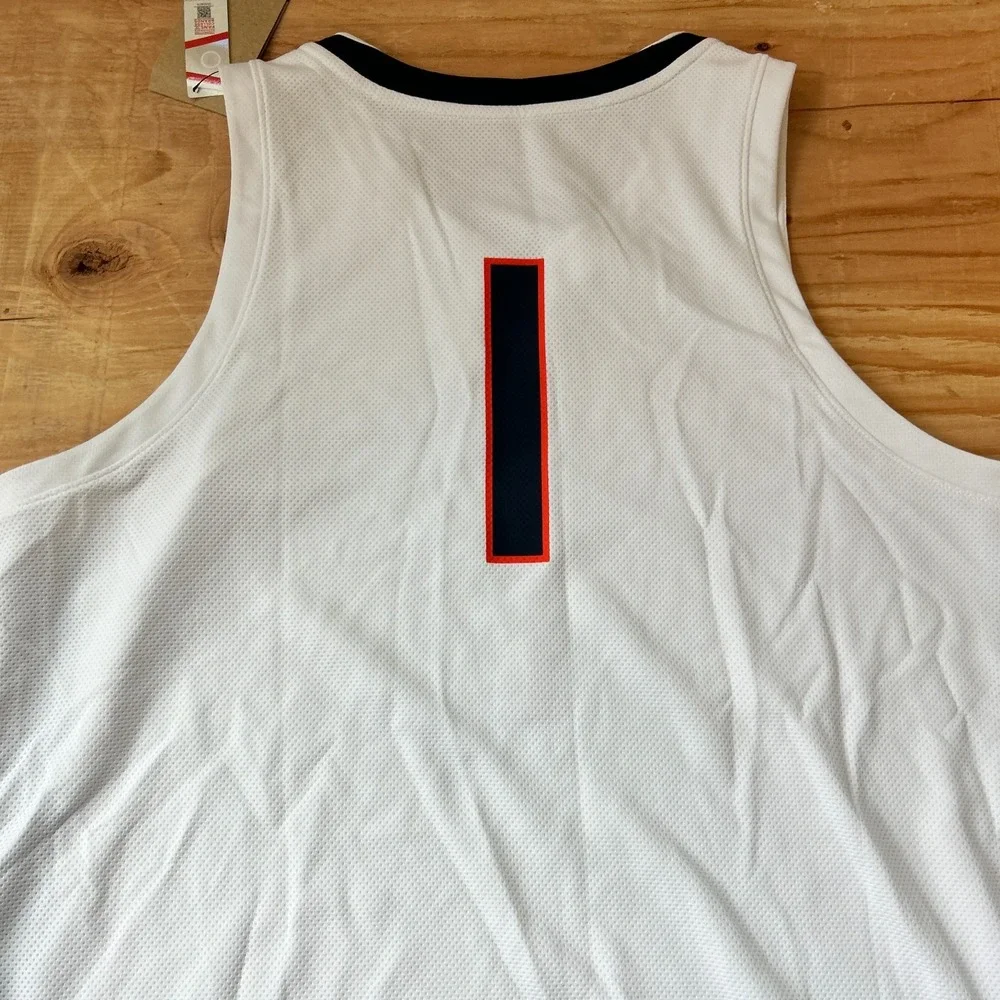 Nike Virginia Cavaliers #1 NCAA Basketball Jersey White Mens Size Large New - Picture 8 of 11